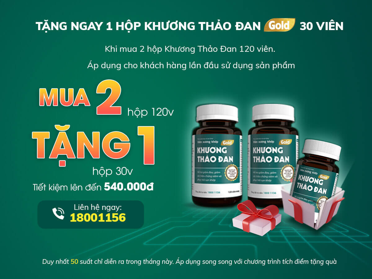 Viên xương khớp Khương Thảo Đan GOLD ưu đãi lớn: MUA 2 TẶNG NGAY 1. Duy nhất 50 suất!