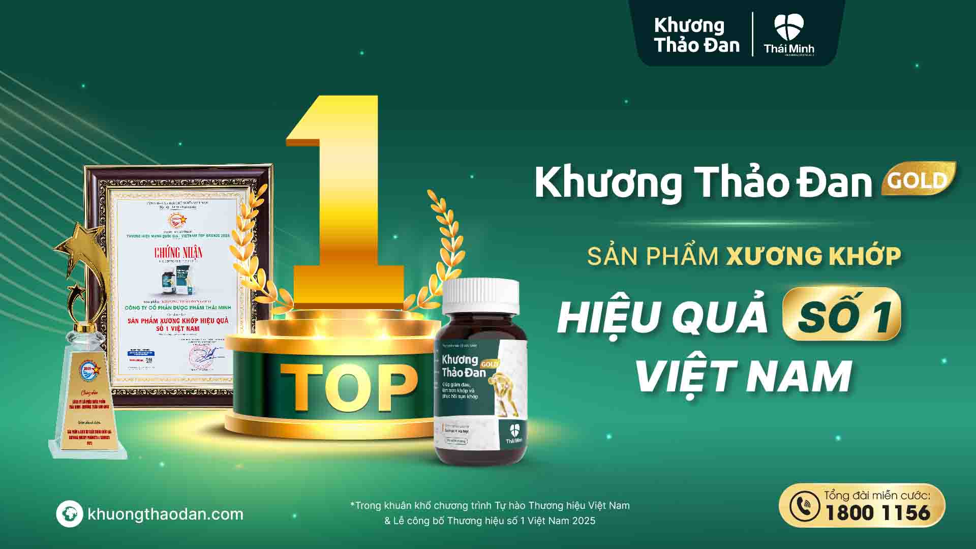 Vinh danh Khương Thảo Đan Gold "Sản phẩm xương khớp hiệu quả số 1 Việt Nam"