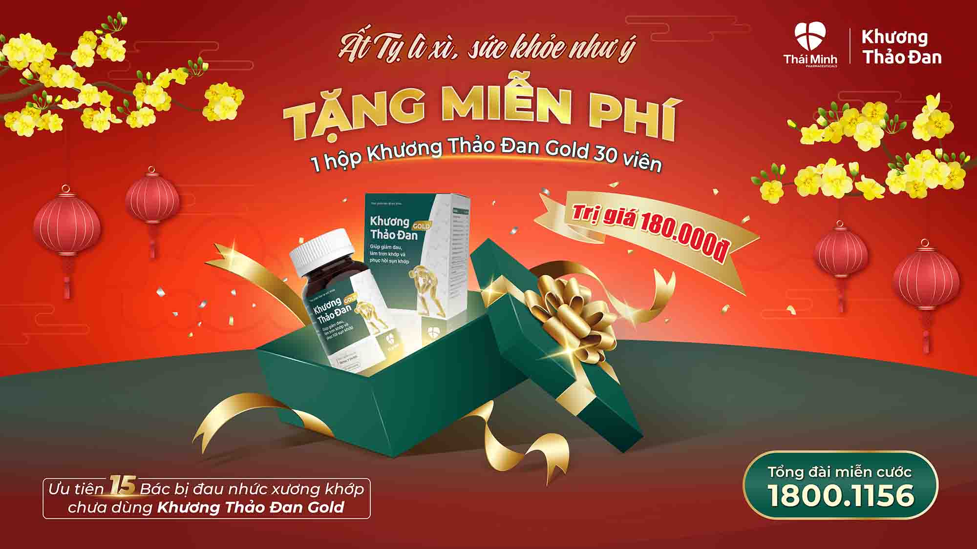 Khương Thảo Đan Lì Xì Đầu Năm -  Tặng Miễn Phí 1 Hộp Khương Thảo Đan Gold 30 viên