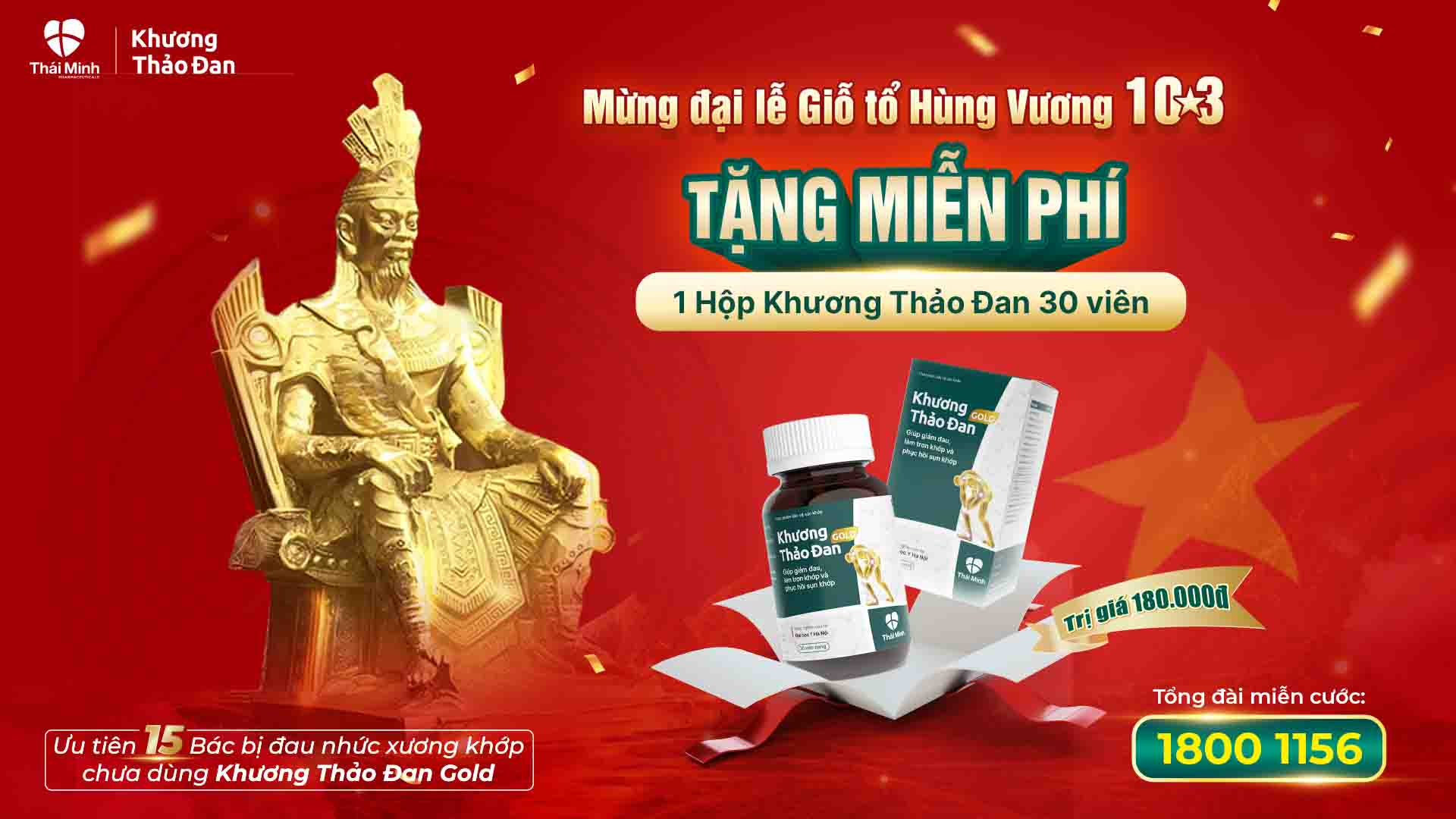 Vững Khớp Vững Chí  - Tự Hào Dân Tộc - Tặng Miễn Phí 01 Khương Thảo Đan Gold 30 viên